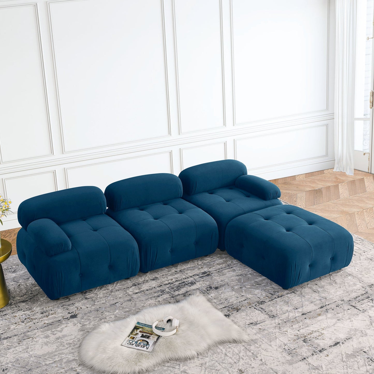 Vivante Modular Sectional Sofa L Shaped Couch With Reversible Ottoman