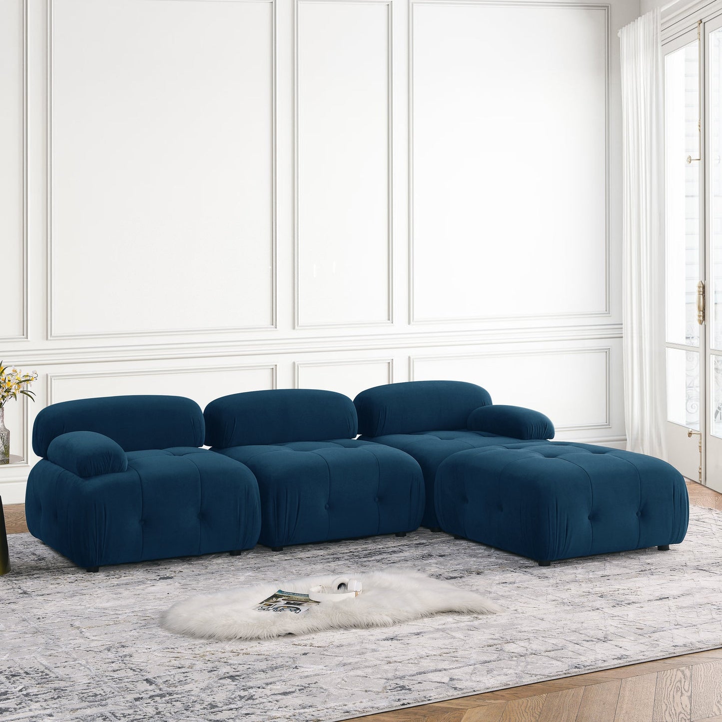 Vivante Modular Sectional Sofa L Shaped Couch With Reversible Ottoman