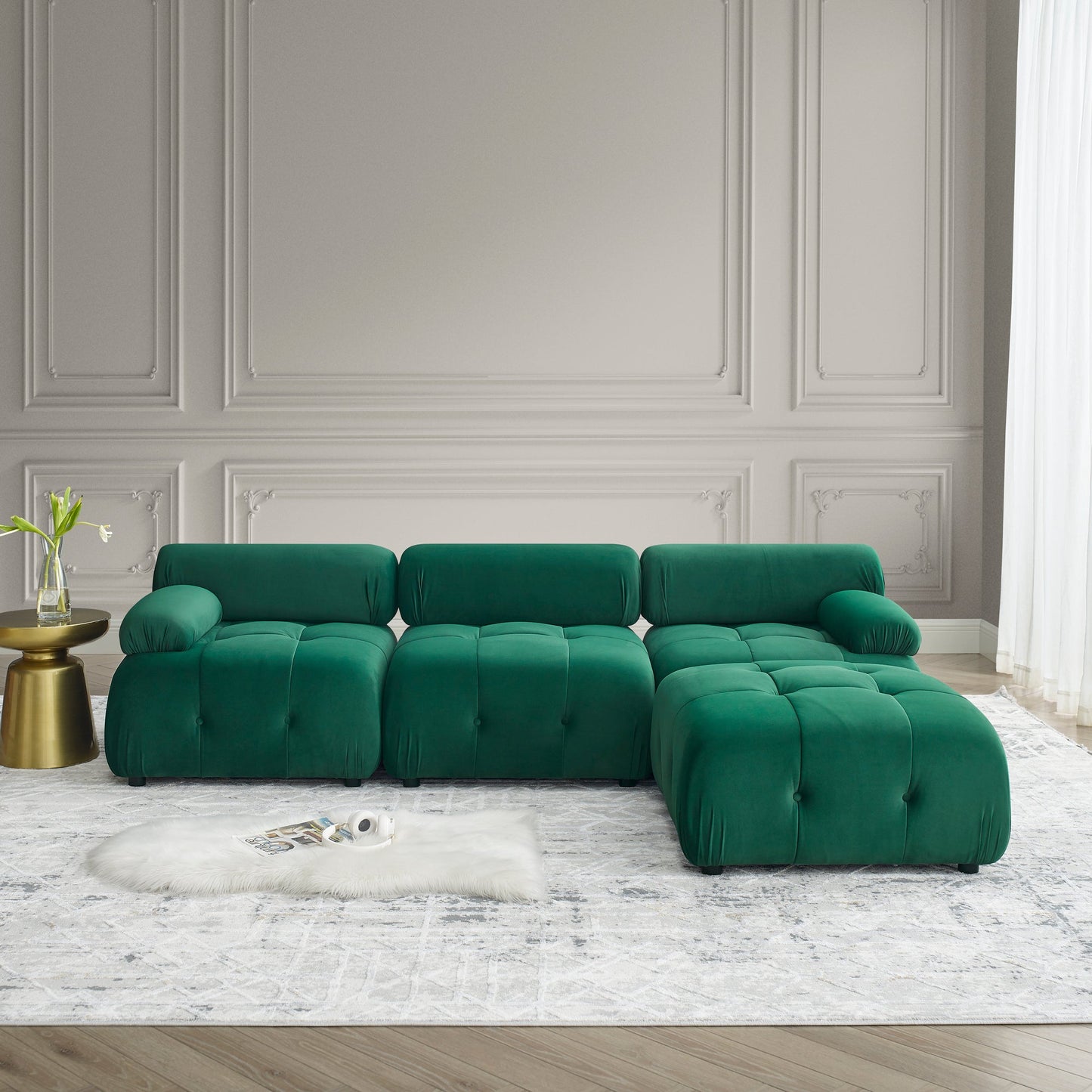 Vivante Modular Sectional Sofa L Shaped Couch With Reversible Ottoman