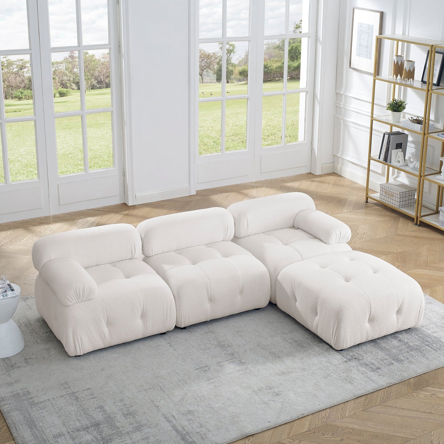 Vivante Modular Sectional Sofa L Shaped Couch With Reversible Ottoman