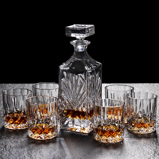 Trosa 6pcs Whiskey Glass Set with Decanter Bottle