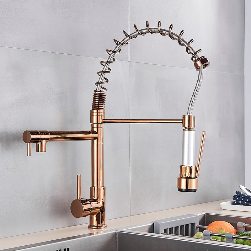 Matera Full Copper Pull-Out Kitchen Faucet